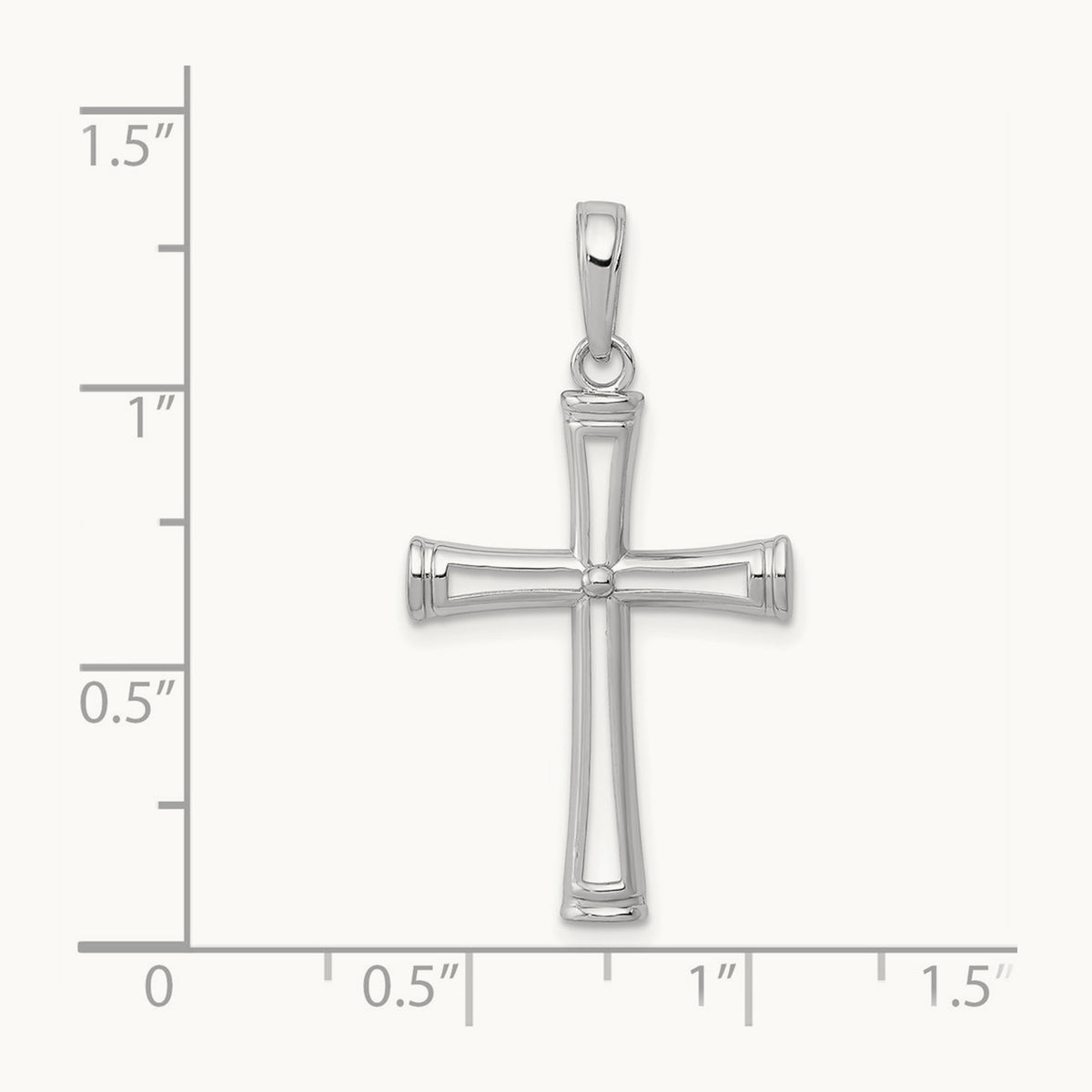 Polished and Cut-Out Cross — 14K White Gold