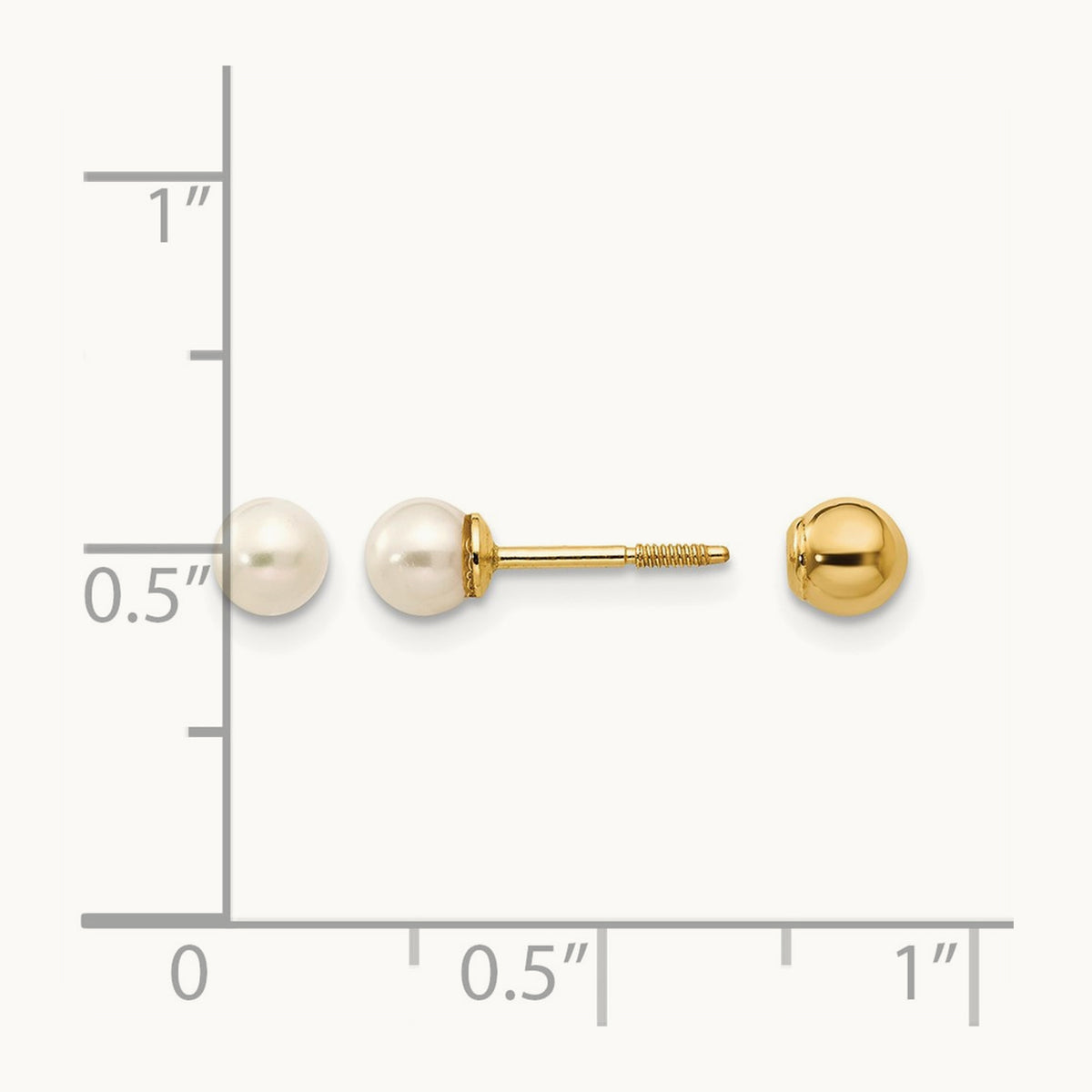 Madi K Reversible 3.75- FW Cultured Pearl & Gold Bead Earrings, 4mm, 14K