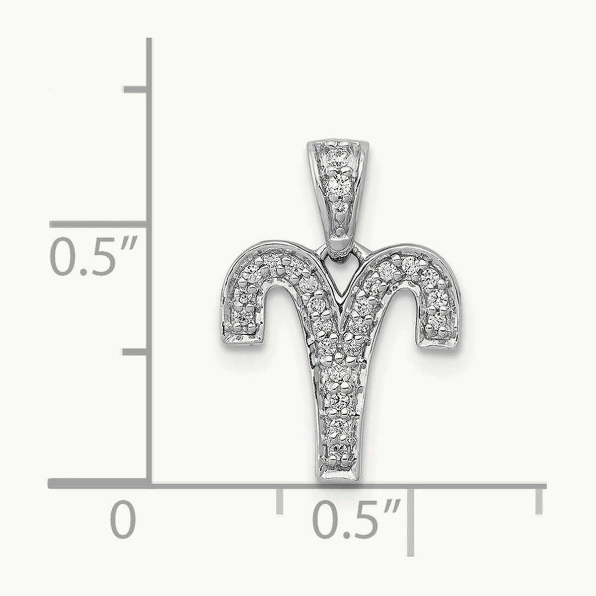 Diamond Aries Zodiac Pendant, 14K White Gold