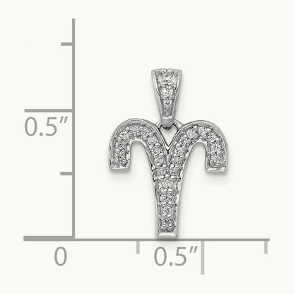 Diamond Aries Zodiac Pendant, 14K White Gold