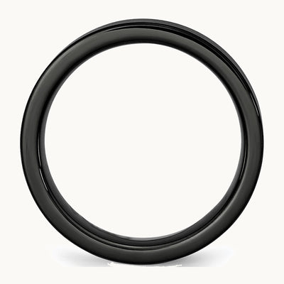 Chisel Black Ceramic Flat 6mm Brushed Band