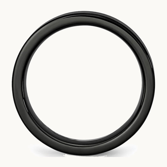Chisel Black Ceramic Flat 6mm Brushed Band