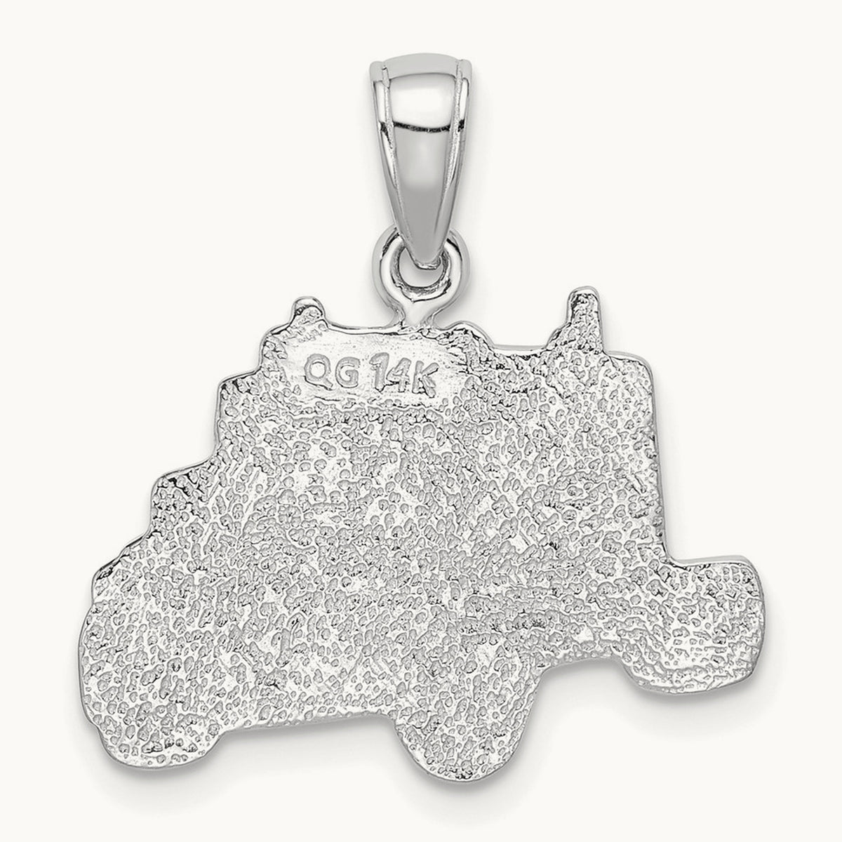 Truck Cab Pendant, 14K White Gold