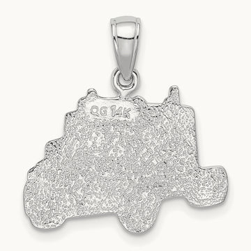 Truck Cab Pendant, 14K White Gold