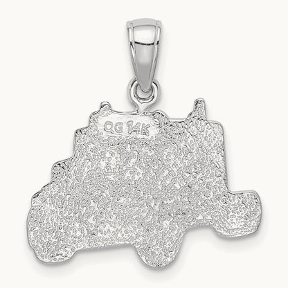 Truck Cab Pendant, 14K White Gold