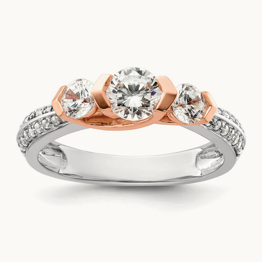 Three Stone Semi-Mount Engagement Ring, 0.15 ct tw