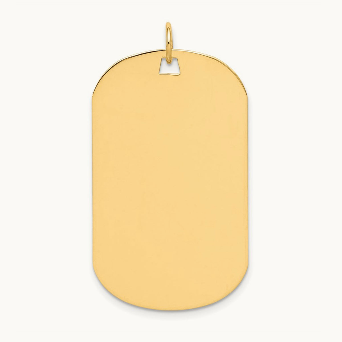 Plain .027 Gauge Engraveable Dog Tag Disc Charm — 14K Yellow Gold, 39mm