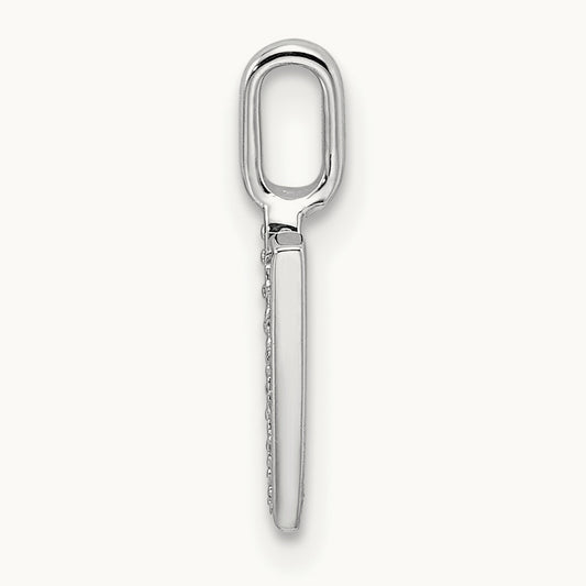 Diamond Letter V Initial Pendant, 14K White Gold