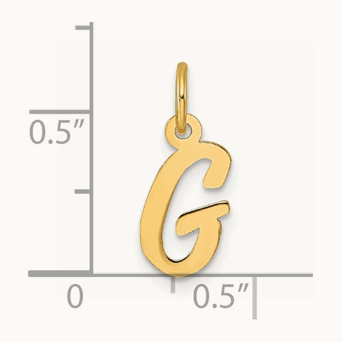 Small Script Letter G Initial Charm, 14K