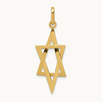 Elongated Star of David Pendant, 14K