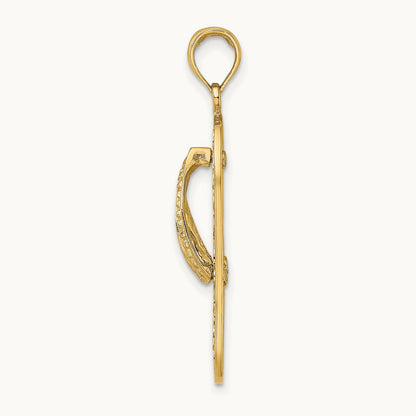 Triple Turtle Flip-Flop Charm — 14K Yellow Gold