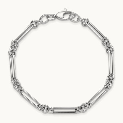 Polished Fancy Link Bracelet, 14K White Gold