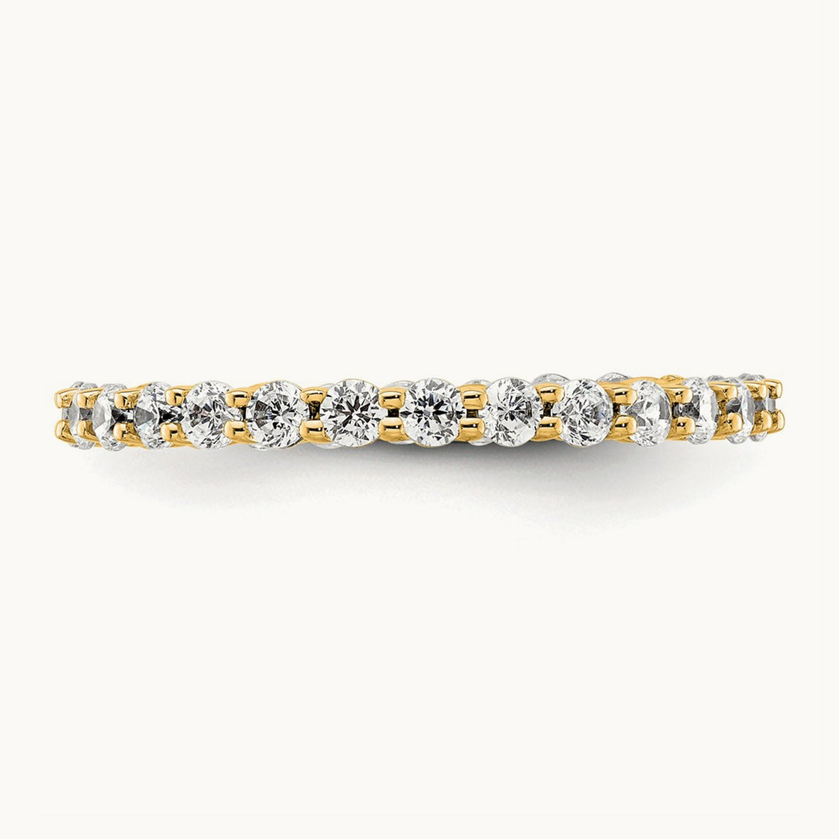 Polished Shared Prong Diamond Eternity Band — 14K Yellow Gold (2)