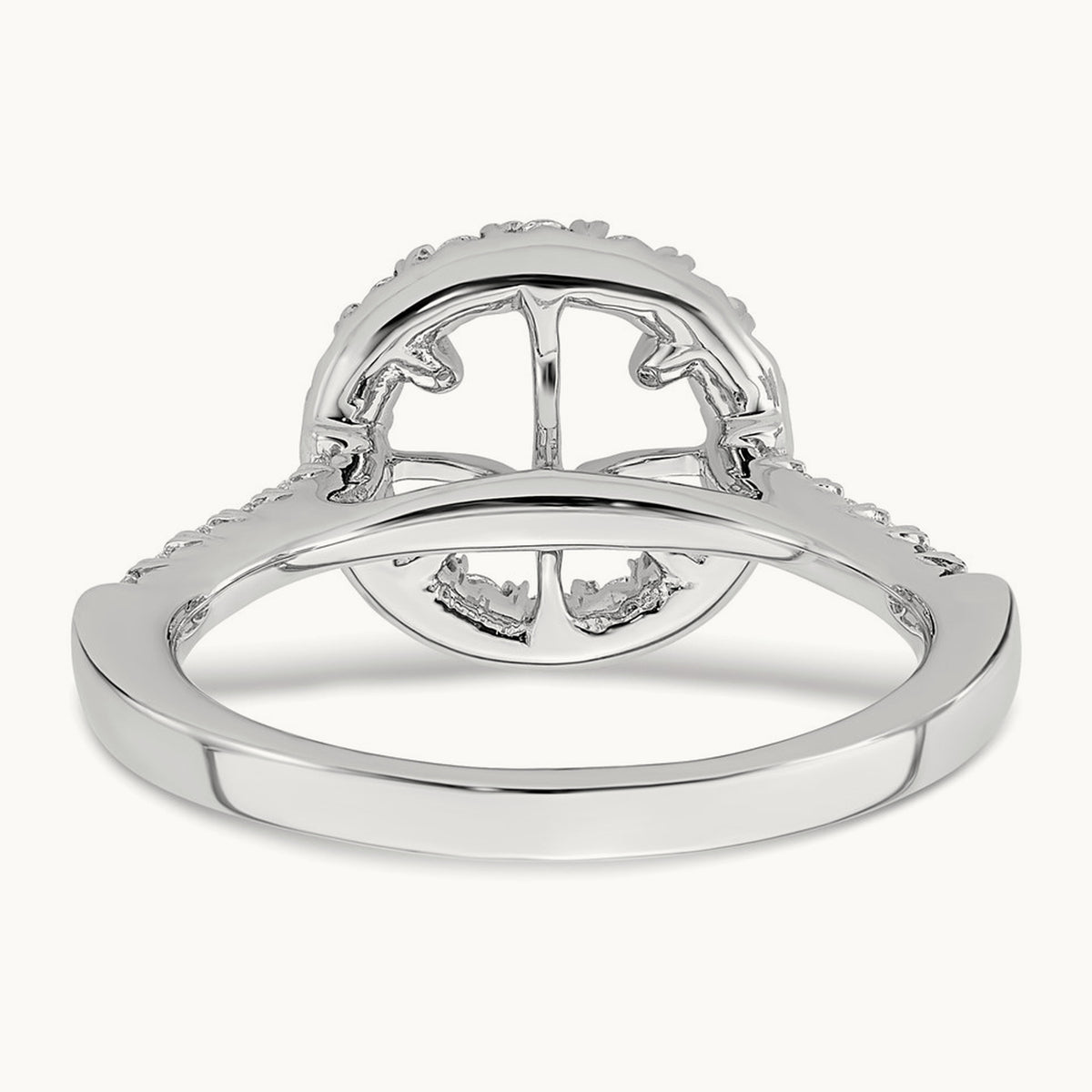 Semi-Mount Engagement Ring, 0.25-0.50 ct tw Lab-Grown Diamond — 1/2 ct (holds 2 ct center) · VS/SI (Great), 14K White Gold, 7