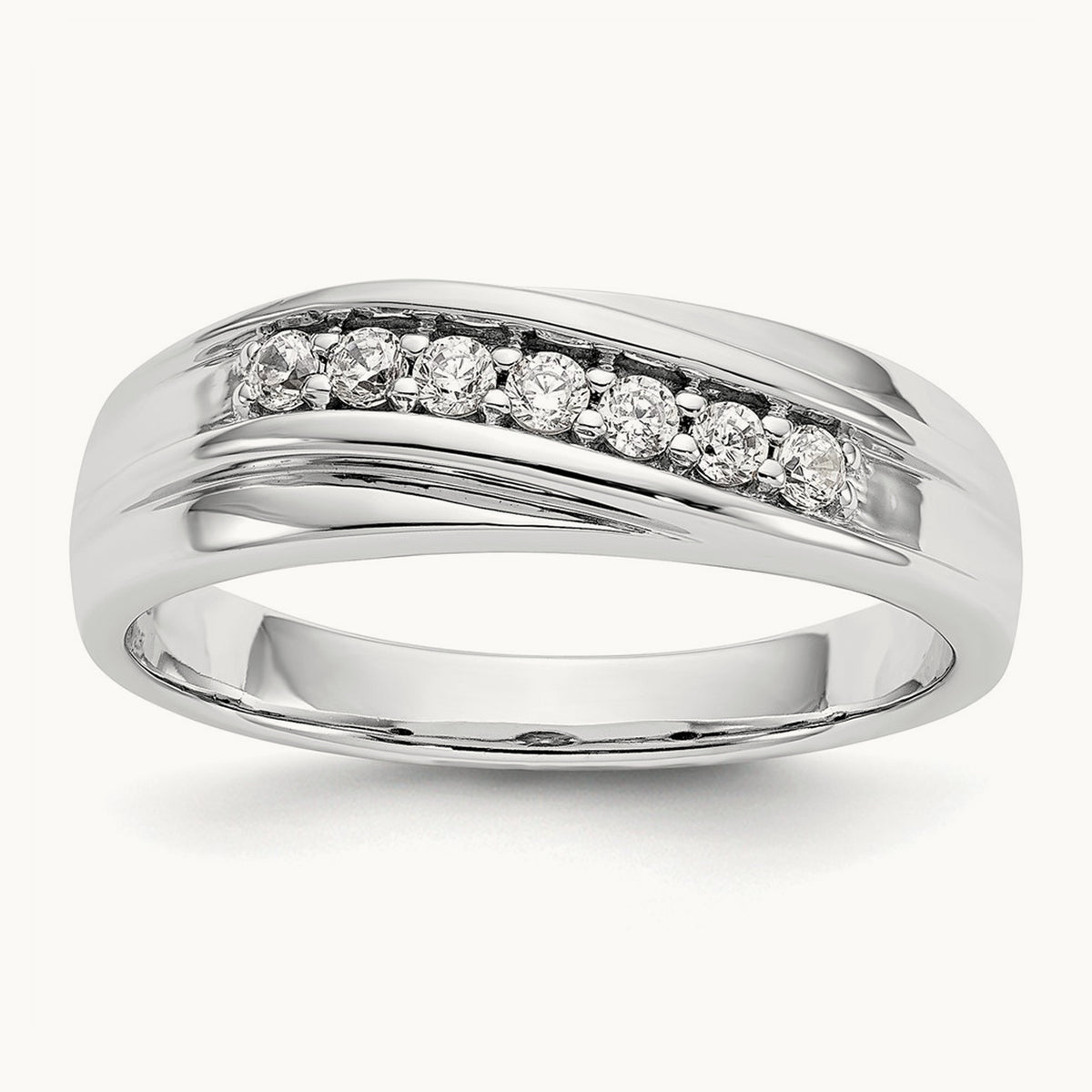 Diamond Men's Band, 14K White Gold