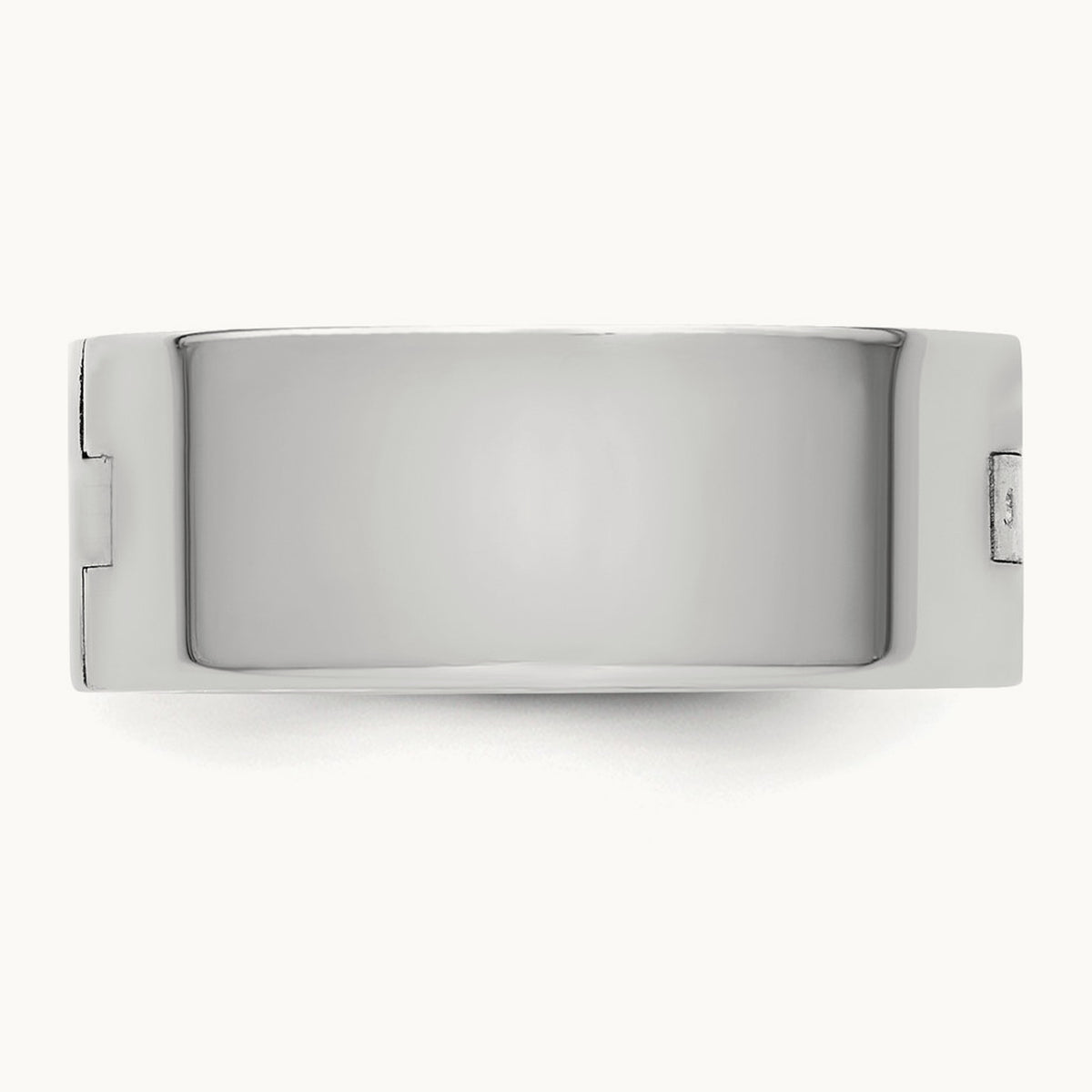 CLIQ Hinged Flat Wedding Band, 8mm, 14K White Gold