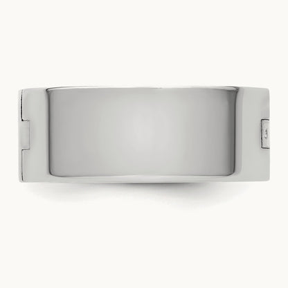 CLIQ Hinged Flat Wedding Band, 8mm, 14K White Gold