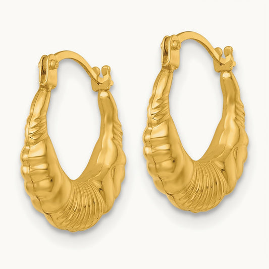 Polished Fancy Hoop Earrings — photo set