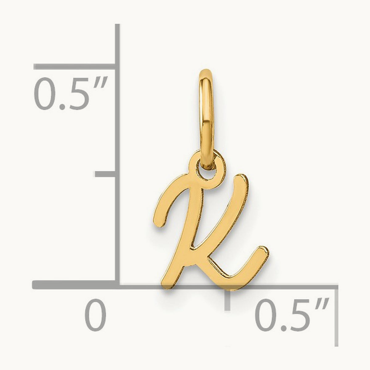 Upper case Initial Charm — 14K Yellow Gold, K