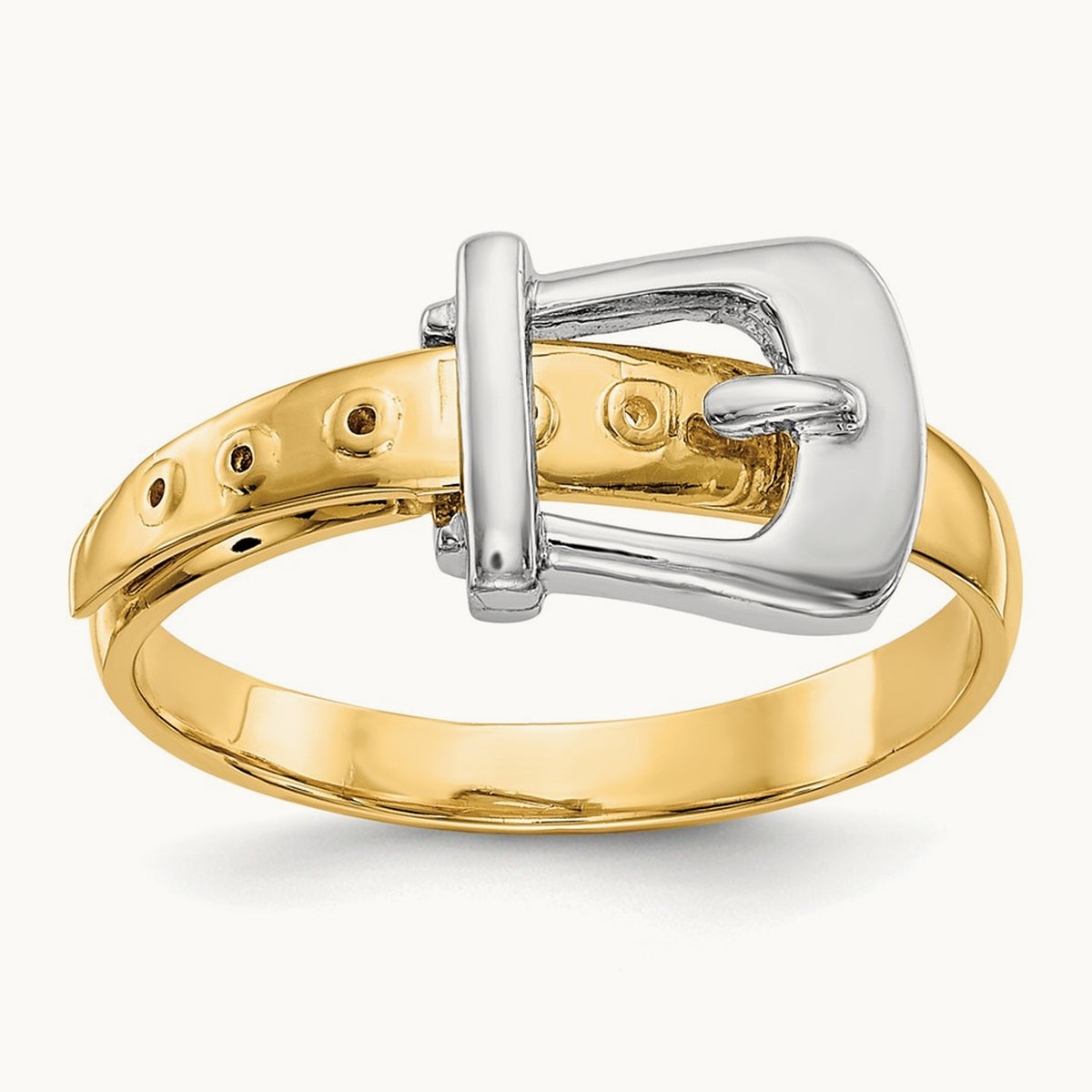 Polished Buckle Ring, 14K Two-tone
