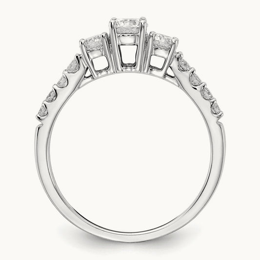 3 Stone Engagement Ring, 3/4 ct Lab-Grown Diamond