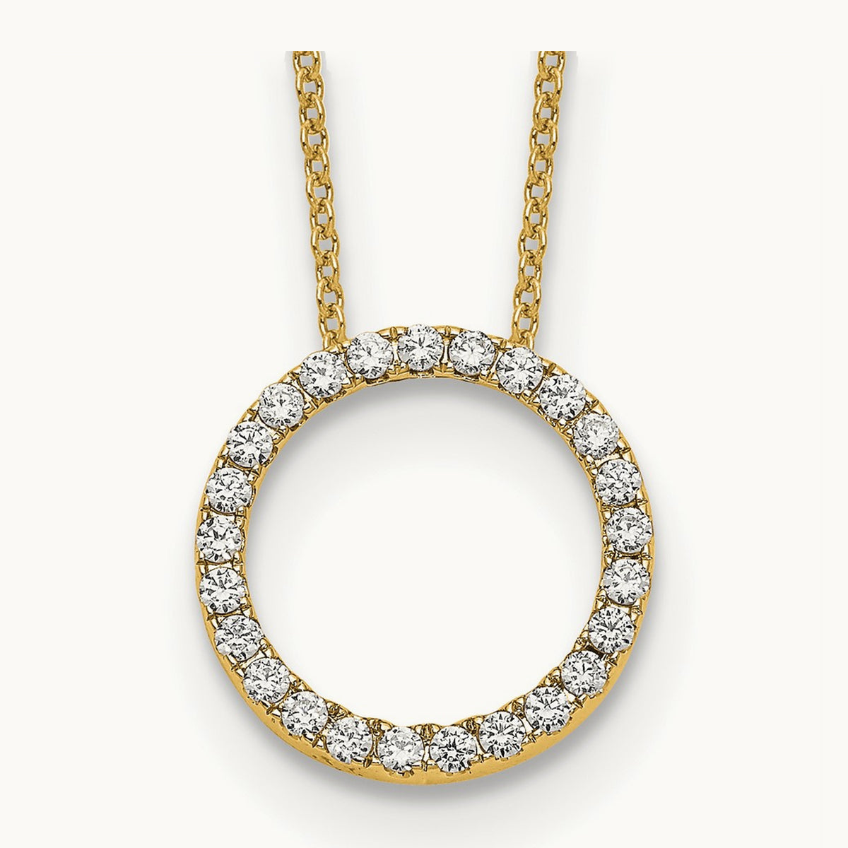 Diamond Circle 18 inch Necklace — 14K Yellow Gold, 0.5 ct
