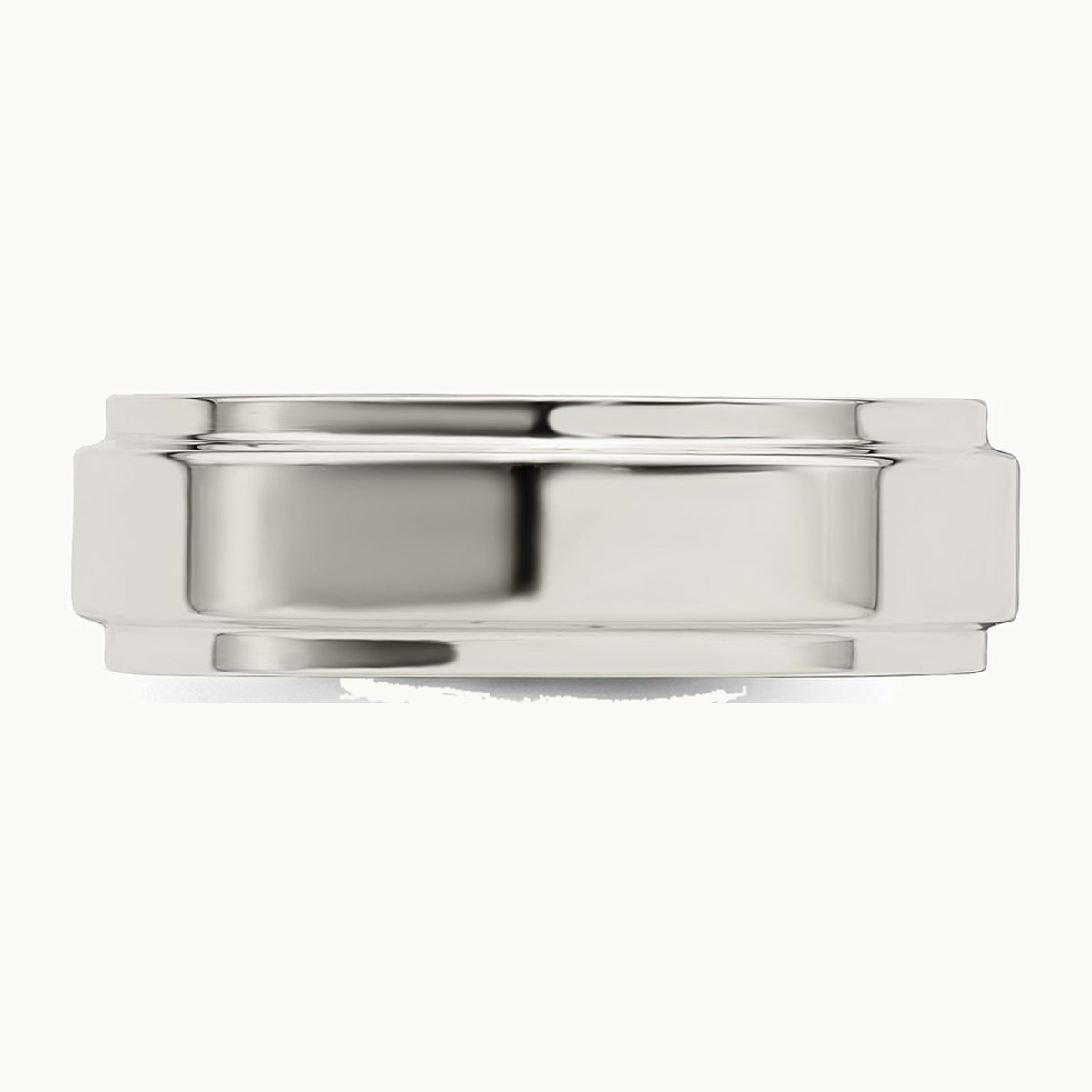 Sterling Silver 6mm Flat with Step Edge Band