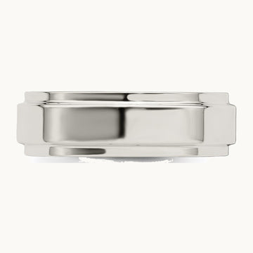 Sterling Silver 6mm Flat with Step Edge Band