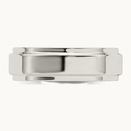 Sterling Silver 6mm Flat with Step Edge Band