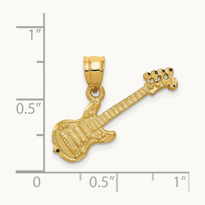 3D Guitar Charm, 14K