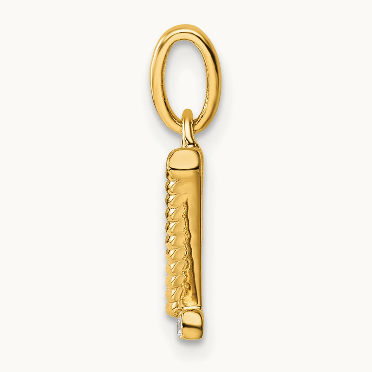 Twisted Diamond Charm — 14K Yellow Gold, Z