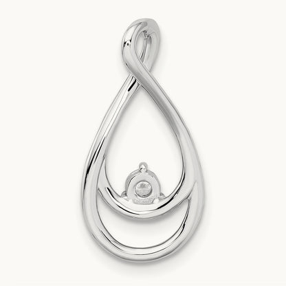 Diamond Teardrop Chain Slide, 14K White Gold