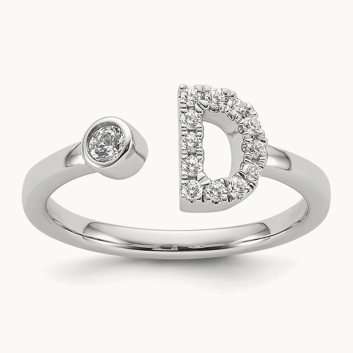 Initial D Adjustable Ring, 0.20 ct tw Lab-Grown Diamond