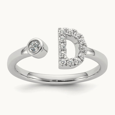 Initial D Adjustable Ring, 0.20 ct tw Lab-Grown Diamond