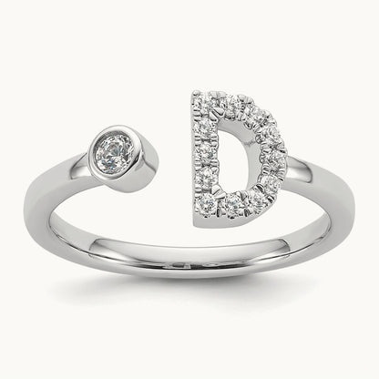 Initial D Adjustable Ring, 0.20 ct tw Lab-Grown Diamond