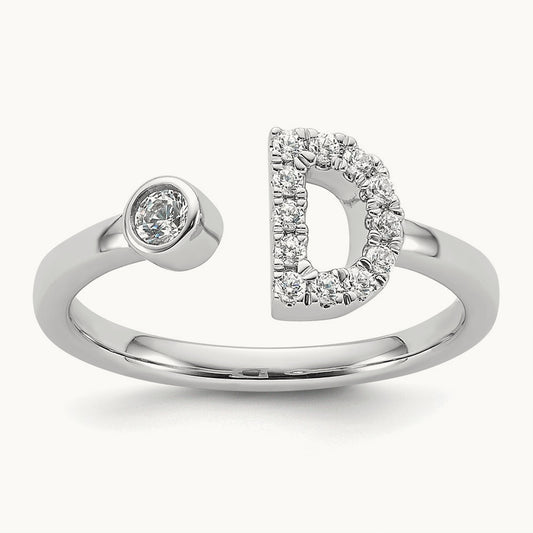 Initial D Adjustable Ring, 0.20 ct tw Lab-Grown Diamond