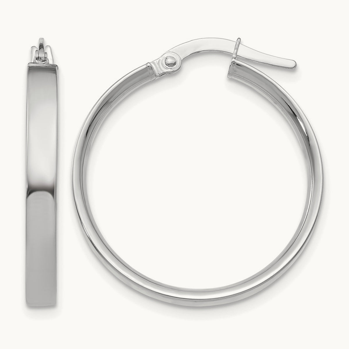 Medium Hoop Earrings — 14K White Gold