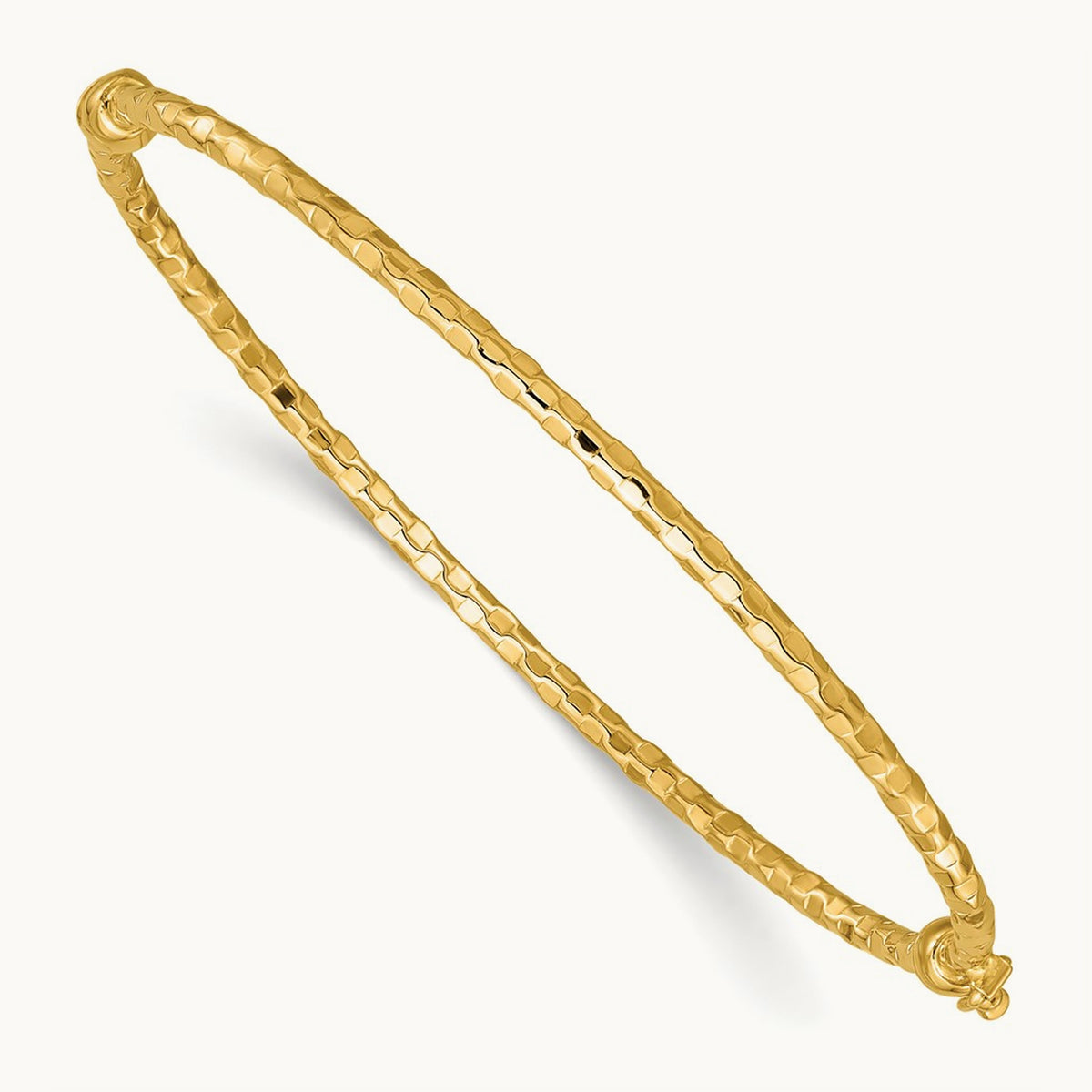 Polished Textured Hinged Bangle Bracelet — photo set