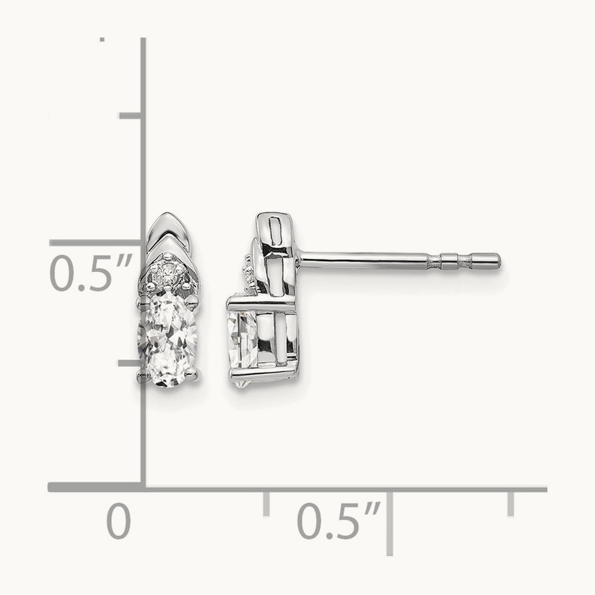 Topaz and Diamond Post Earrings — 14K White Gold