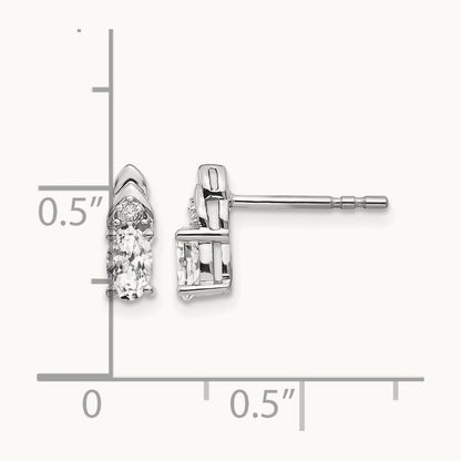 Topaz and Diamond Post Earrings — 14K White Gold