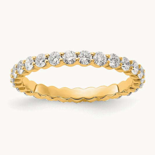 Round Eternity Band, 1.00-2.00 ct tw Lab-Grown Diamond — 1 ct, 14K Yellow Gold
