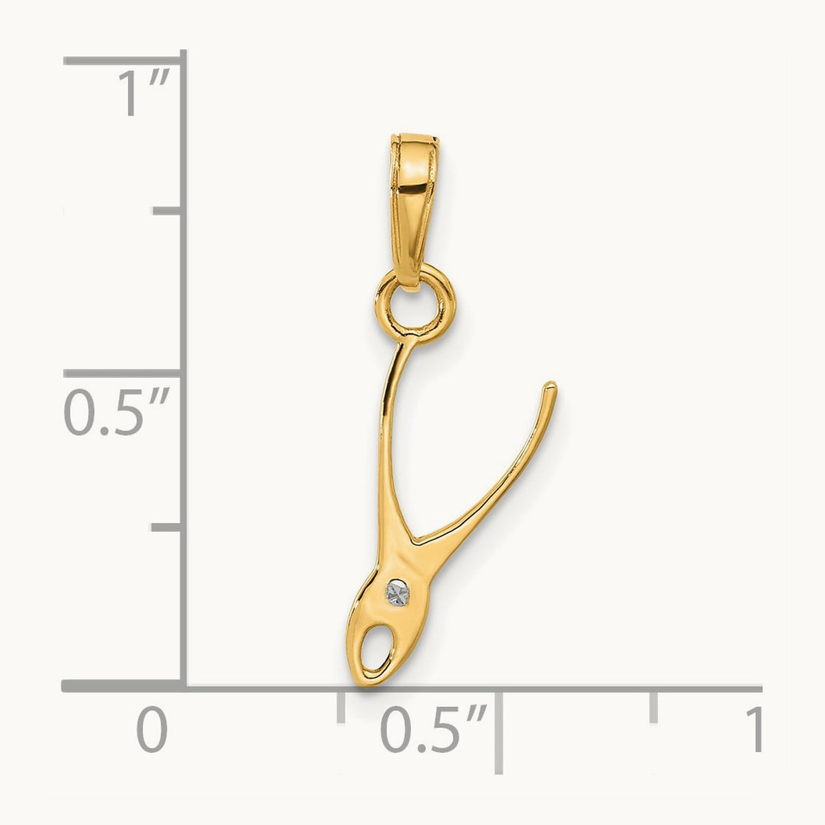 D/C 3D Pliers Pendant, 14K with White Rhodium