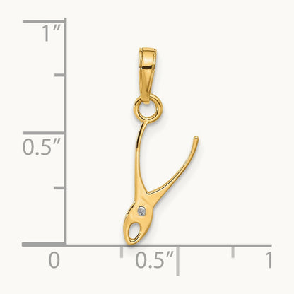 D/C 3D Pliers Pendant, 14K with White Rhodium