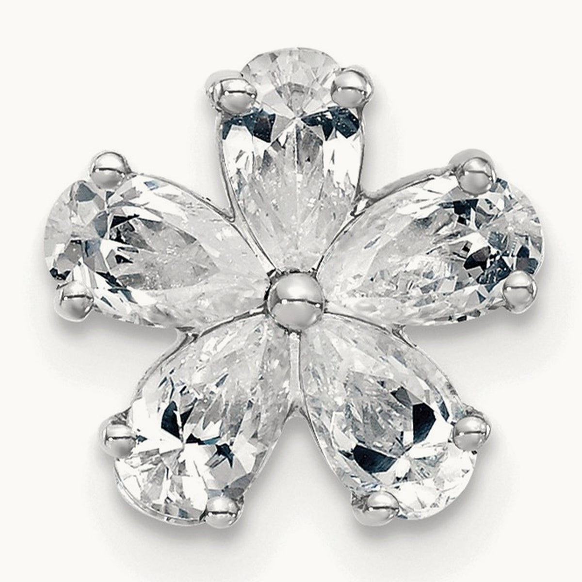 Flower Chain Slide Pendant, 1-2 ct Lab-Grown Diamond — 14K White Gold