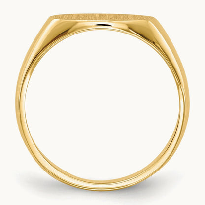 11.5x6. Closed Back Signet Ring, 5mm, 14K