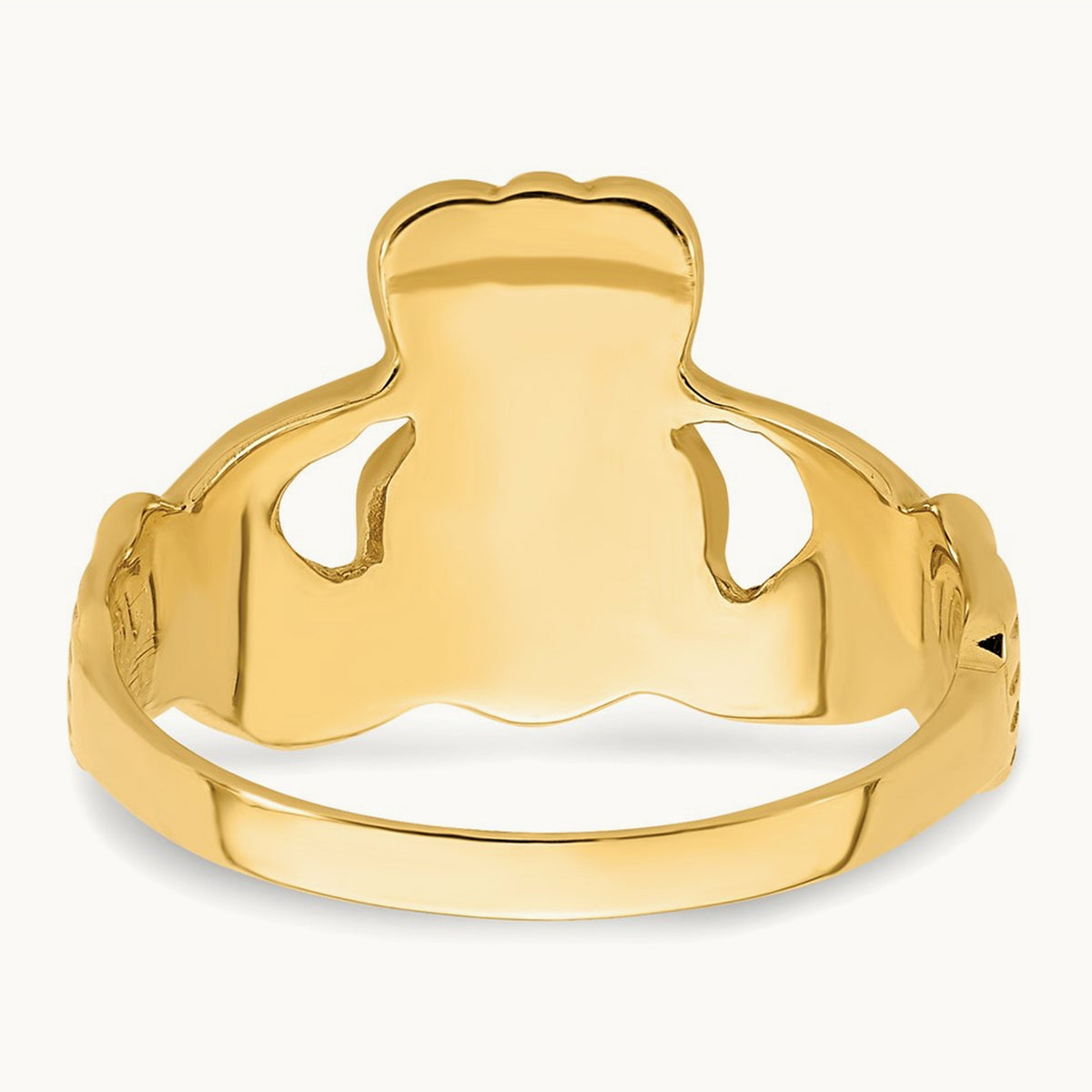 Polished Ladies Claddagh Ring, 14K