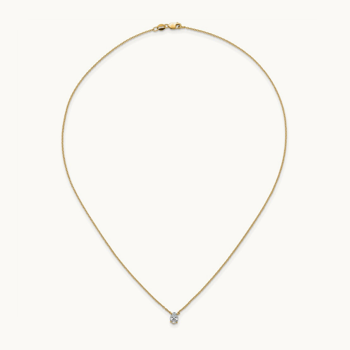 Oval Pendant Necklace, 0.25-4.00 ct tw Lab-Grown Diamond — 1/2 ct, VS (Best), 14K Yellow Gold