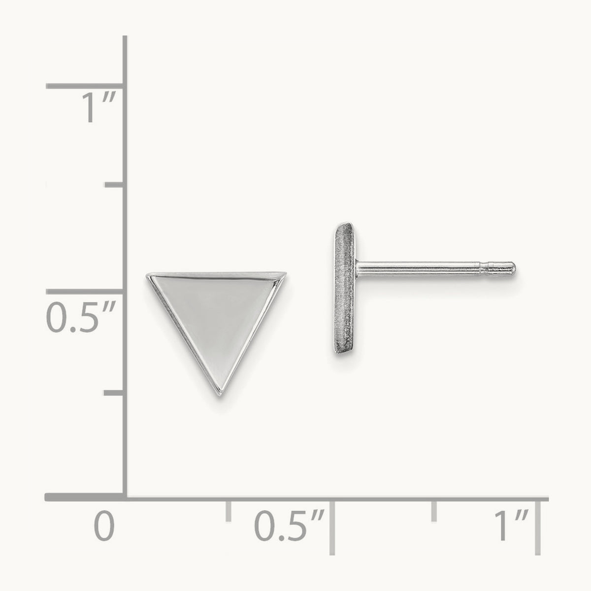 Triangle Post Earring — 14K White Gold
