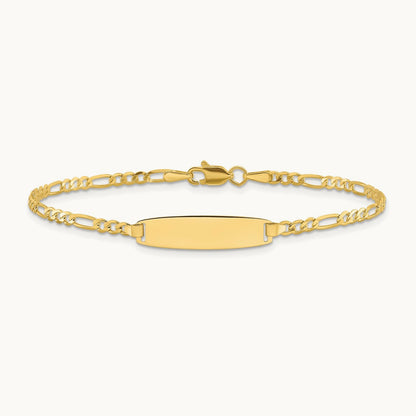Figaro Link ID Bracelet, 14K