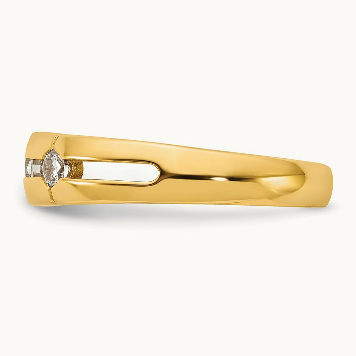 Setting: IB Goodman Men's Polished 3-Stone Diamond Ring Mounting, 14K Gold — 14K Yellow Gold